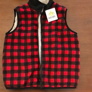 Fleece buffalo plaid vest size 7